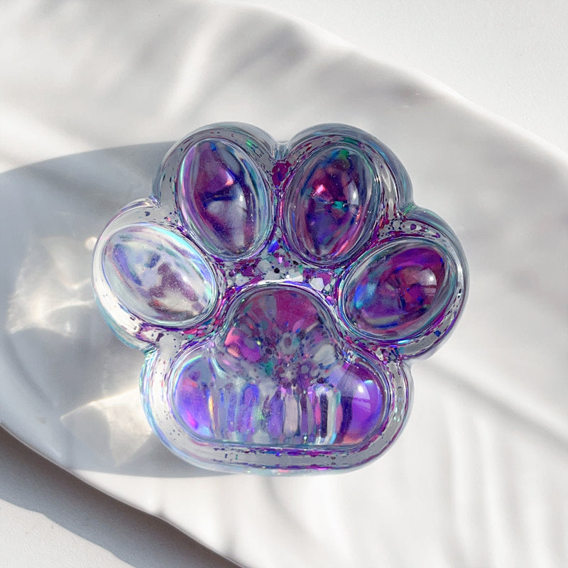Pata de Gato Squishy|¡Nuevos modelos para marzo! Pata de gato transparente súper bonita | ¡colorida, que cambia de color! Serie Color Aurora, Tonos Diamante