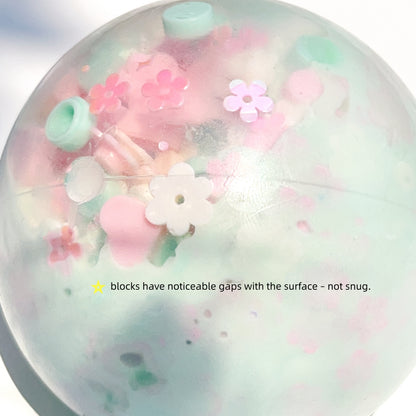 Pastel Floral Block Mochi Squishy Ball,Fidget, Sensory Stress Relief Toy, GF