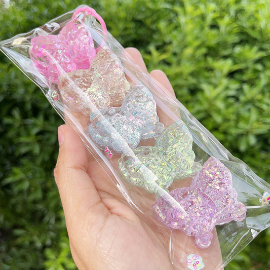 Glacier butterfly, Rainbow, Handmade, Taba Squishy, Key Chainl
