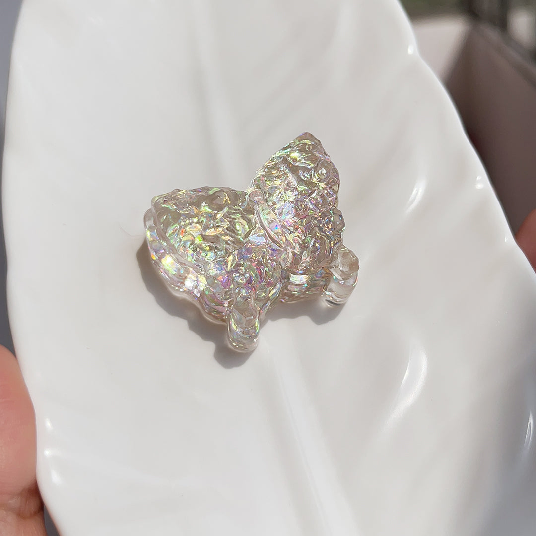 Mariposa glaciar, Arcoíris, Hecho a mano, Taba Squishy, Llavero, Bonito, Juguete, Regalo sorpresa, Para novia, Para niño, Hermoso, Para hija, Regalo de cumpleaños