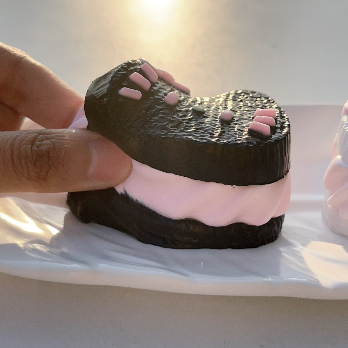 3 Layered Kitty Cream Sandwich Cookie Handmade Taba Squishy Not Tpr