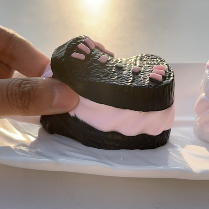 3 Layered Kitty Cream Sandwich Cookie Handmade Taba Squishy Not Tpr