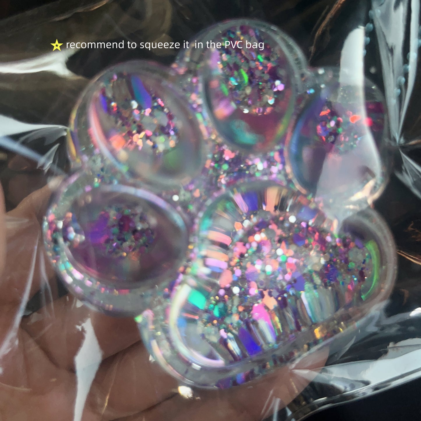 Pata de Gato Squishy|¡Nuevos modelos para marzo! Pata de gato transparente súper bonita | ¡colorida, que cambia de color! Serie Color Aurora, Tonos Diamante