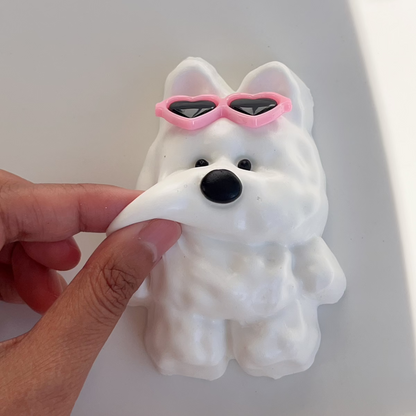 Terrier blanco de las Tierras Altas de Escocia, perro de peluche blando hecho a mano Taba