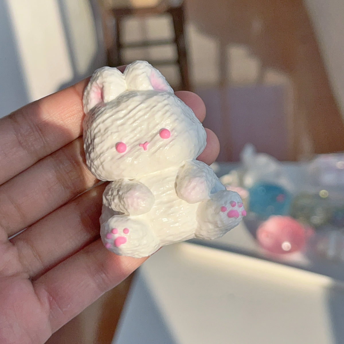 Conejo tabasquishy, Juguete antiestrés para adultos, Juguete divertido para niños, gato lindo, con purpurina, regalo para niños, regalo para novia, para amigos, divertido, regalo de cumpleaños
